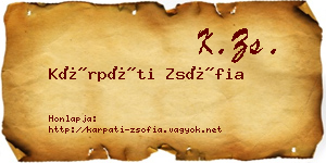Kárpáti Zsófia névjegykártya