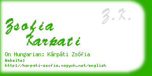 zsofia karpati business card