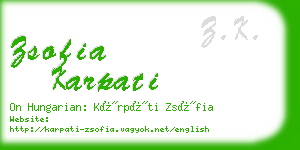 zsofia karpati business card